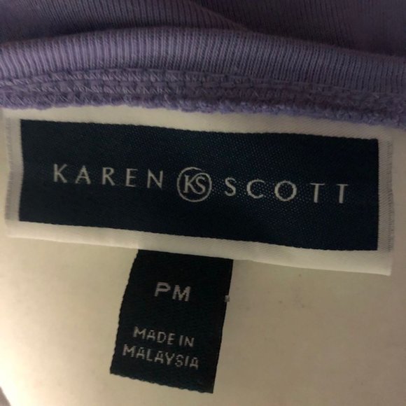 Karen Scott Boatneck Tank Top Purple Size PM - Picture 4 of 6